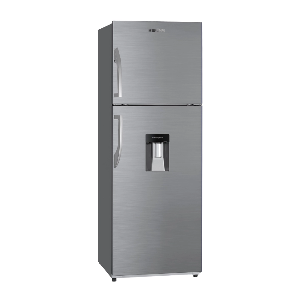Bruhm 341 Litres Top Freezer Refrigerator (INOX) With Dispenser (BFD-341MN)
