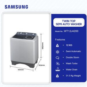 SAMSUNG 12KG TWIN TUB SEMI AUTO WM (WT12J4200)