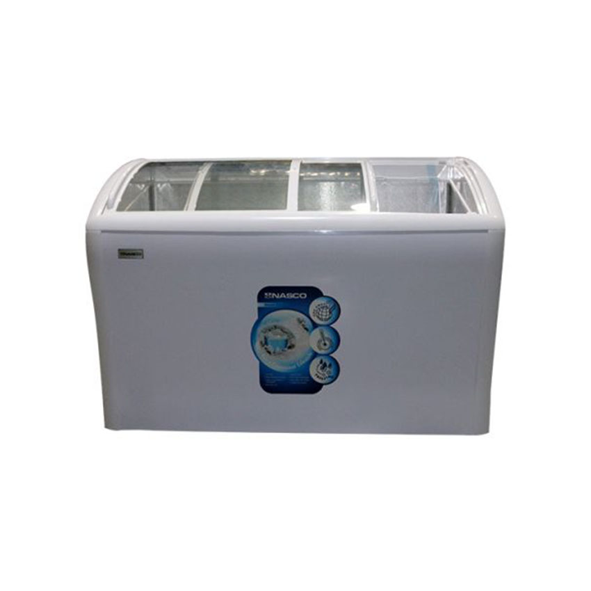 NASCO 300L DOUBLE DOOR DISPLAY FREEZER WHITE