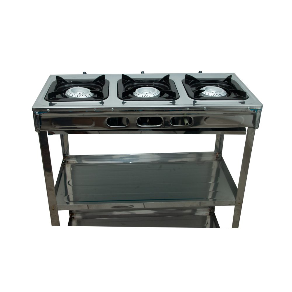 NASCO 3 BURNER GAS STOVE SILVER (NASGS-K332FS)
