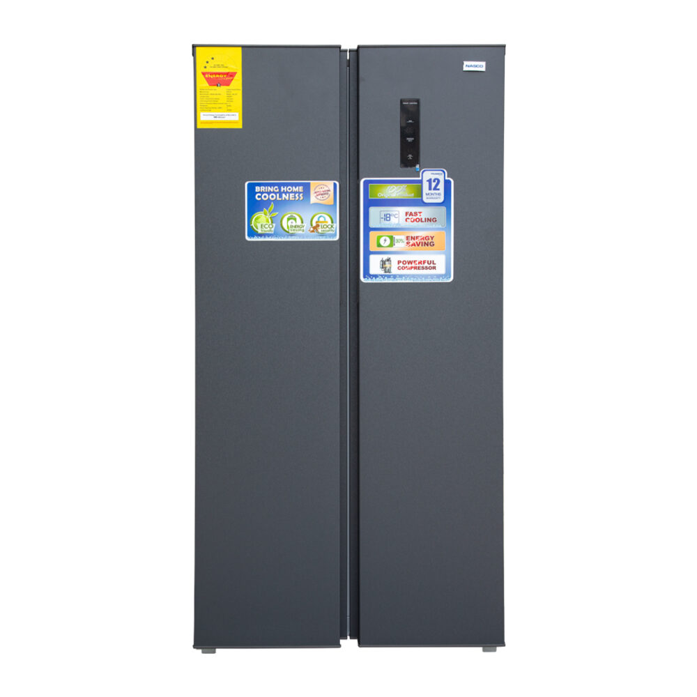 NASCO FRIDGE SIDE BY SIDE 348 LTR SILVER (NASF2-66.1FF)