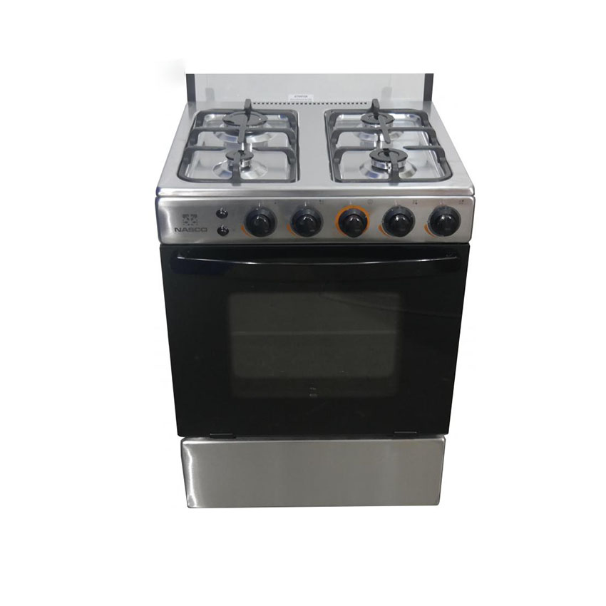 NASCO GAS COOKER 4 BURNERS 60X60CM S/STEEl GRILL